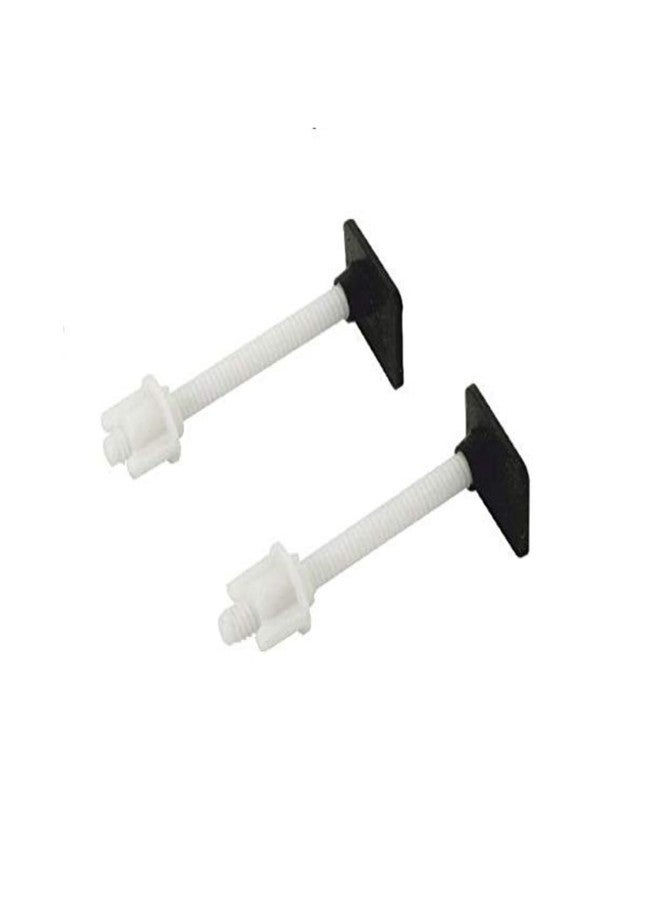 KINIK Plastic Toilet Seat Cover Hinges - CERA Type | Square Long with Pad Clamp | Durable Replacement Hinges for Western Toilet Seats | Easy Installation | White - Image 1